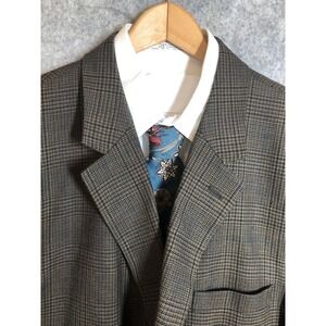 Andrew Fezza Glen Plaid Sport Coat in Brown and Black Tones